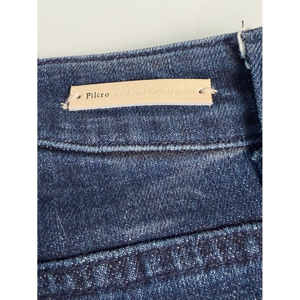 Anthropologie Pilcro Sequin Floral Embroidered Slim Boyfriend Jeans 28 Crop - Picture 9 of 16